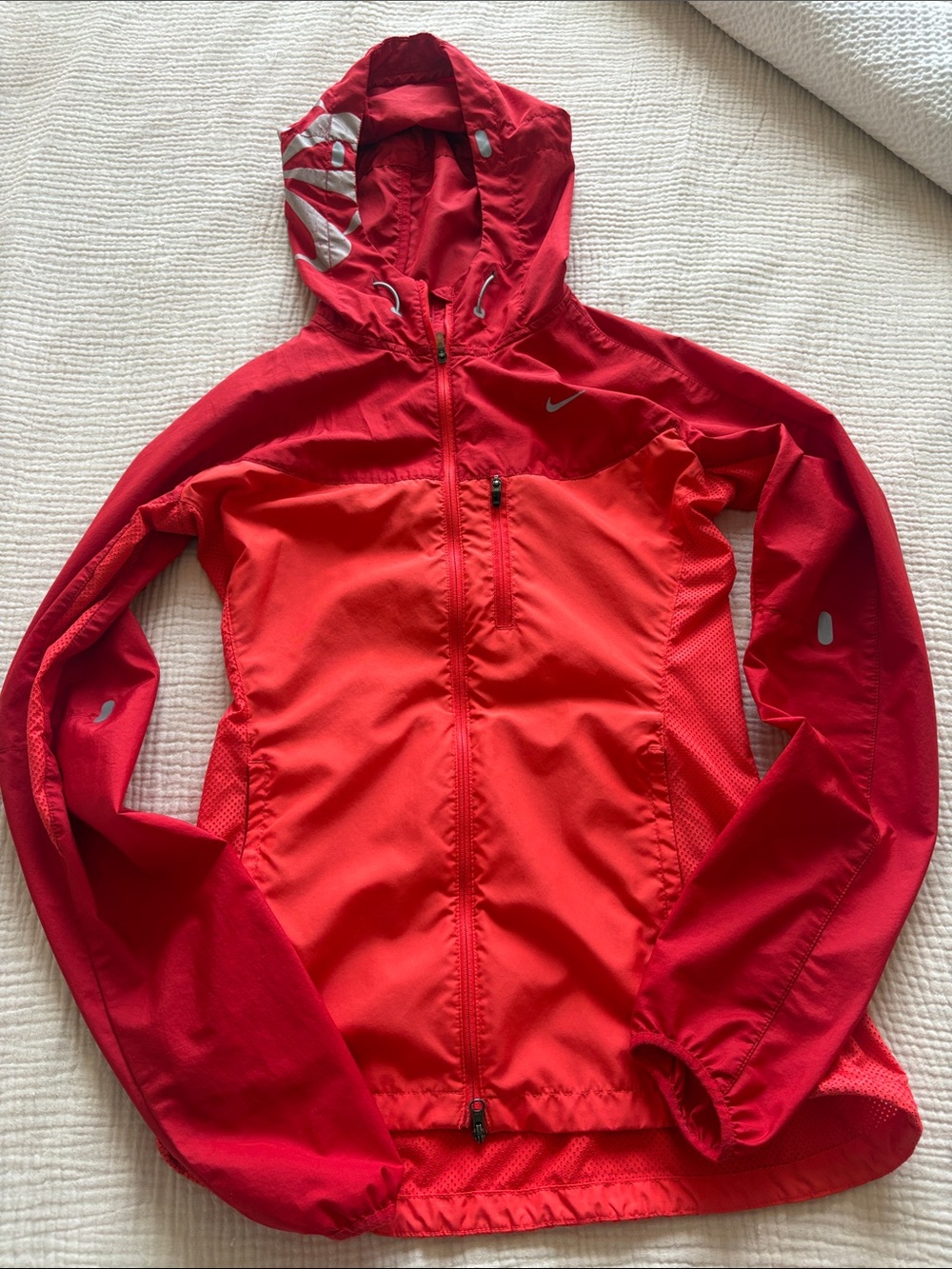 Nike Red & Coral Hooded Windbreaker Jacket